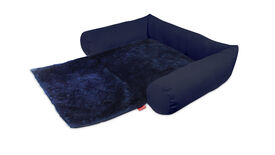 Gauty Cama Redonda Tela Impermeable y pelo  Azul para Perros y Gatos 