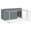 vidaXL Caseta perros con corral acero galvanizado gris 197x194x110 cm, , large indicador imagen numero 3