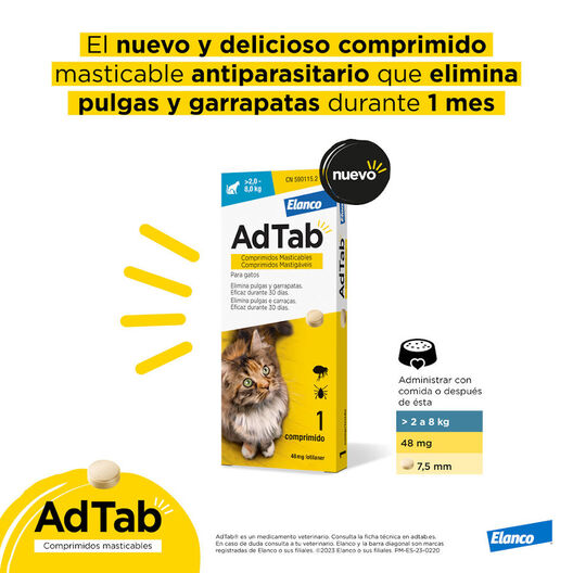 AdTab Comprimidos Masticables para gatos, , large image number null