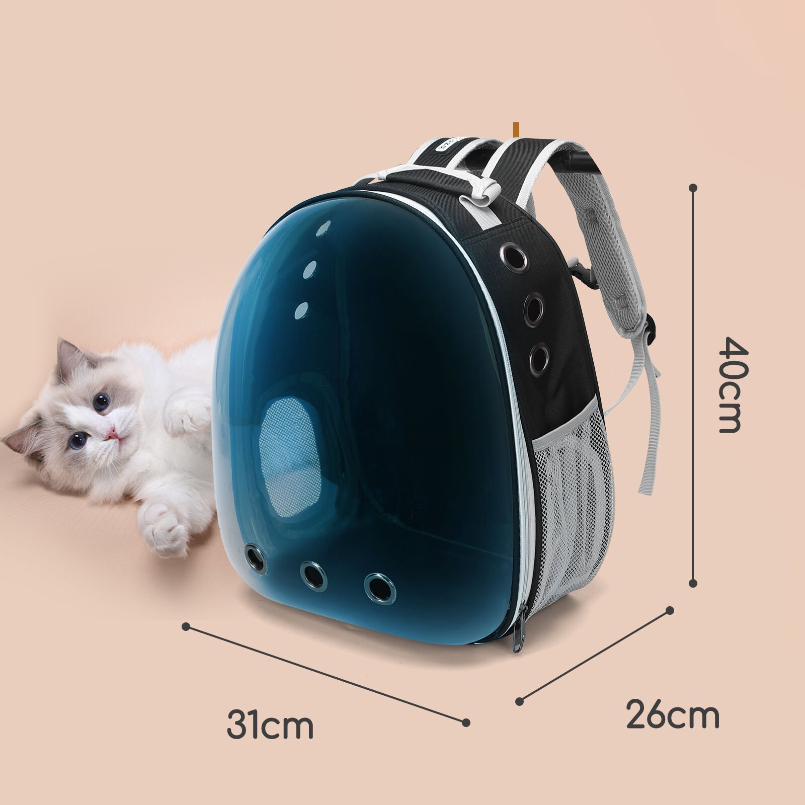 Nobleza-Mochila para Perros, Mochila Gato Transparente, Mochila Expansible Aprobada por Las Aerol&iacute;neas para Perros Peque&ntilde;os, para Paseos, Senderismo o Camping, , large Imagen numero 2