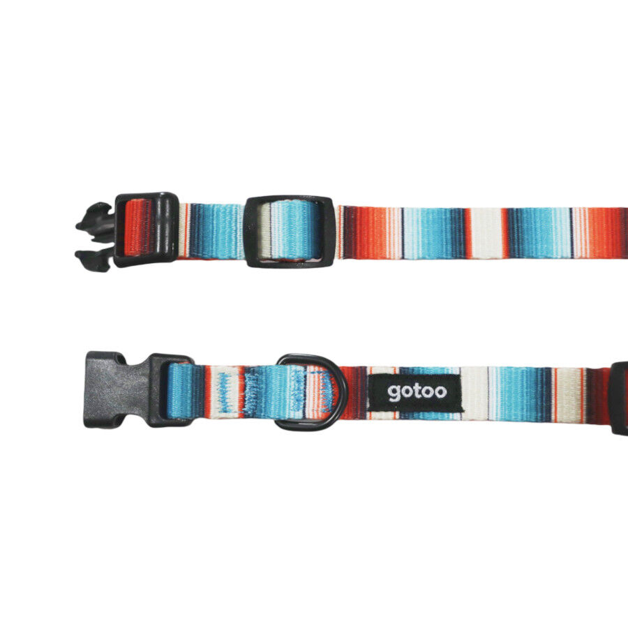 Gotoo Collar estampado rayas multicolor para perros thumbnail