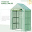Outsunny Invernadero de Jardín 141x72x191 cm Vivero Casero con 4 Estantes Puerta Enrollable Cubierta de PE 140g/m² y Marco de Acero para Cultivos Plantas Macetas Flores Verde, , large indicador imagen numero 5