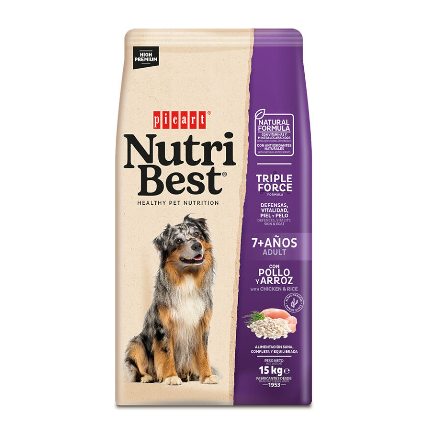 Nutribest Adult 7+ Pollo y Arroz pienso para perros