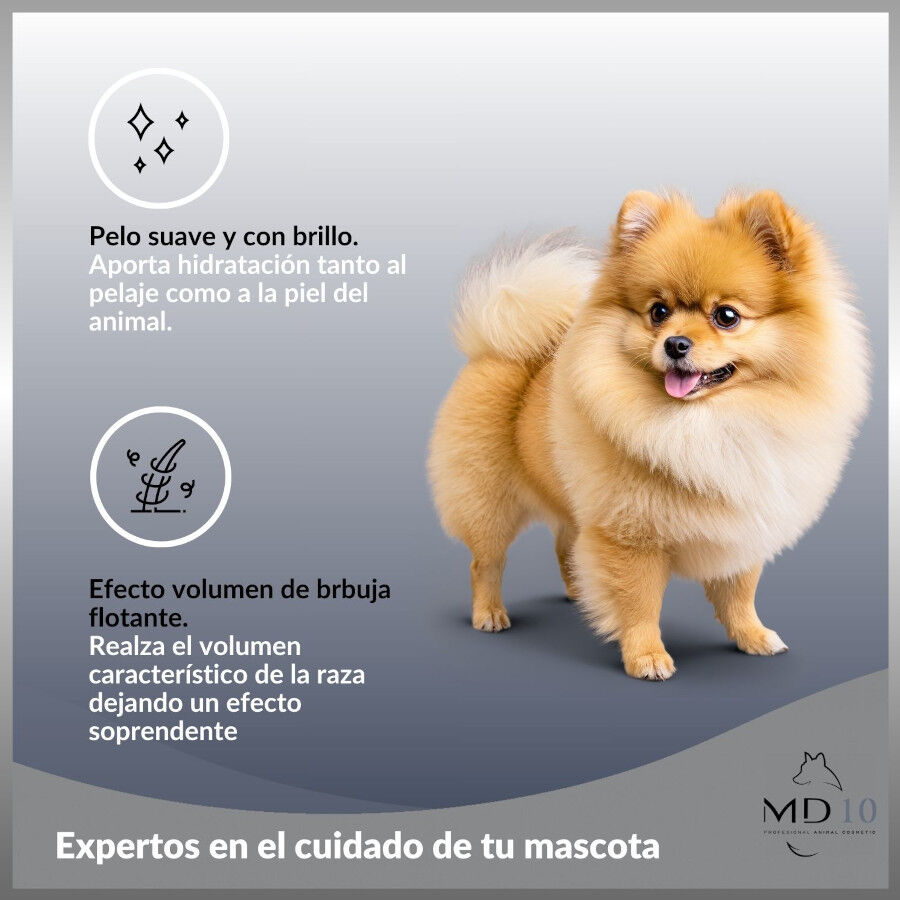 MD-10 Champ&uacute; para Perros Pomerania Efecto Volumen con Nutrientes Espec&iacute;ficos para Brillo y Suavidad, , large Imagen numero 2
