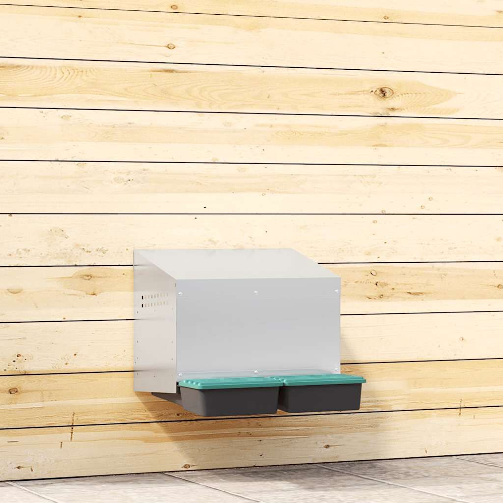 vidaXL Nido para gallinas de acero galvanizado para montar en la pared thumbnail