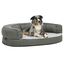 Vidaxl sof&aacute; acolchado ovalado con coj&iacute;n gris para perros, , large indicador imagen numero 1