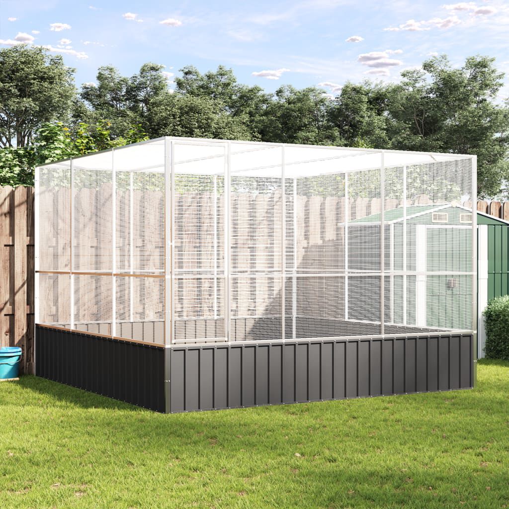 vidaXL Pajarera acero plateado para pájaros thumbnail