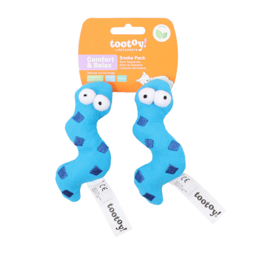 Tootoy! Pack de 2 Serpientes de Tela con Catnip Azules para gatos, , large Imagen numero 8