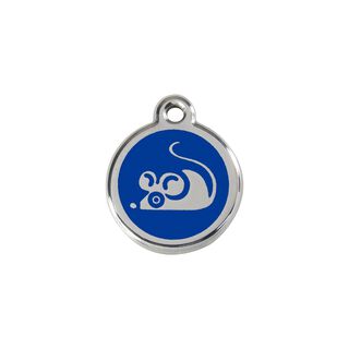 Red Dingo Placa identificativa Acero Inoxidable Esmalte Ratón Azul para gatos