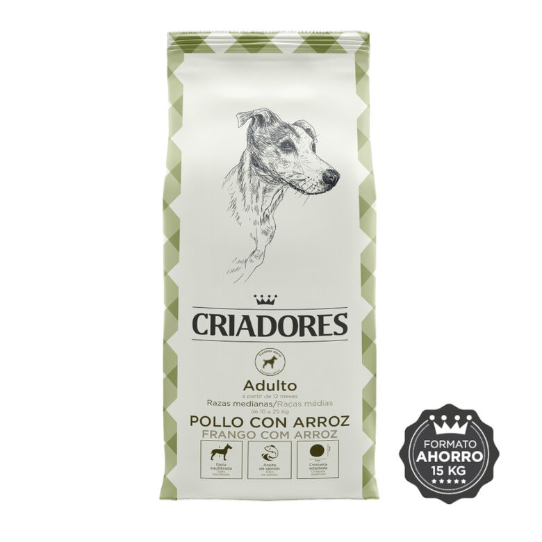 Criadores Adulto Pollo y Arroz pienso para perros de raza mediana thumbnail