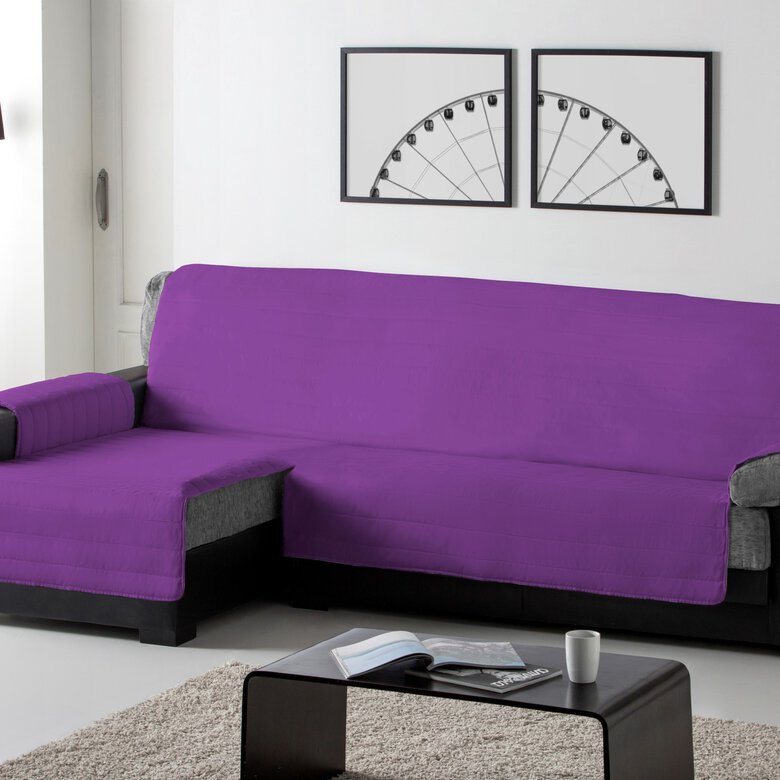 Cubre Sofa Acolchado Chaise Longue Izquierdo color Fucsia, , large image number null