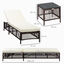 Outsunny Conjunto de 2 Tumbonas de Ratán Tumbonas de Jardín con Mesa de Centro Respaldo Ajustable en 5 Niveles y Cojines 196x54x32 cm Marrón, , large indicador imagen numero 3