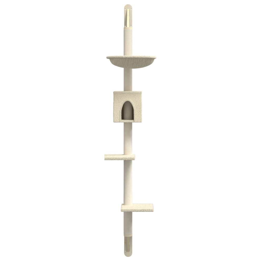 vidaXL &Aacute;rbol rascador para gatos de pared crema 187 cm, , large Imagen numero 4