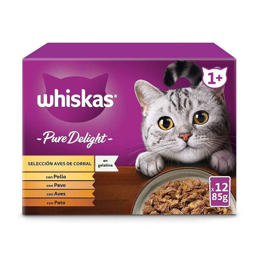Whiskas Pure Delight Selección Aves Gelatina en Bolsita para gatos thumbnail
