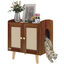 PawHut Mueble Arenero para Gatos Caja de Arena para Gatos Mesa Auxiliar con Puertas con Esteras de Sisal Patas de Madera para Salón Dormitorio 55x43x59,6 cm Marrón, , large indicador imagen numero 1