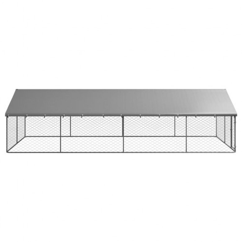 VidaXL Perrera Exterior Plateada para perros, , large image number null