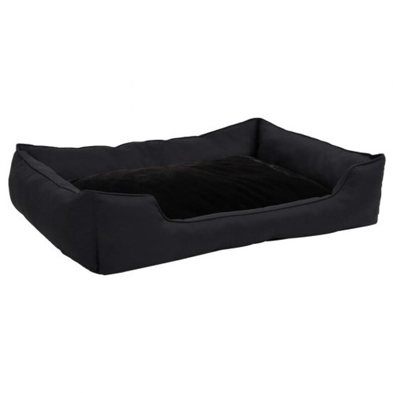 Vidaxl sofá acolchado rectangular con cojín negro para perros, , large image number null