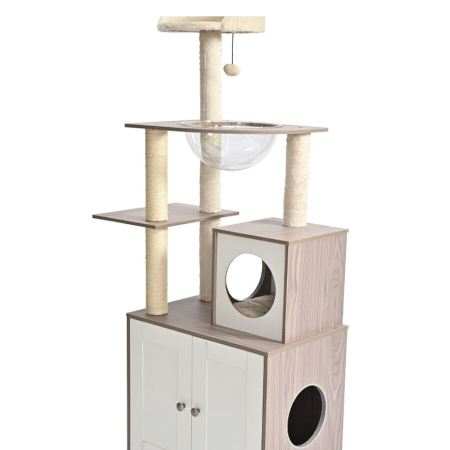 Leeby Luna &aacute;rbol rascador con mueble para gatos, , large Imagen numero 4