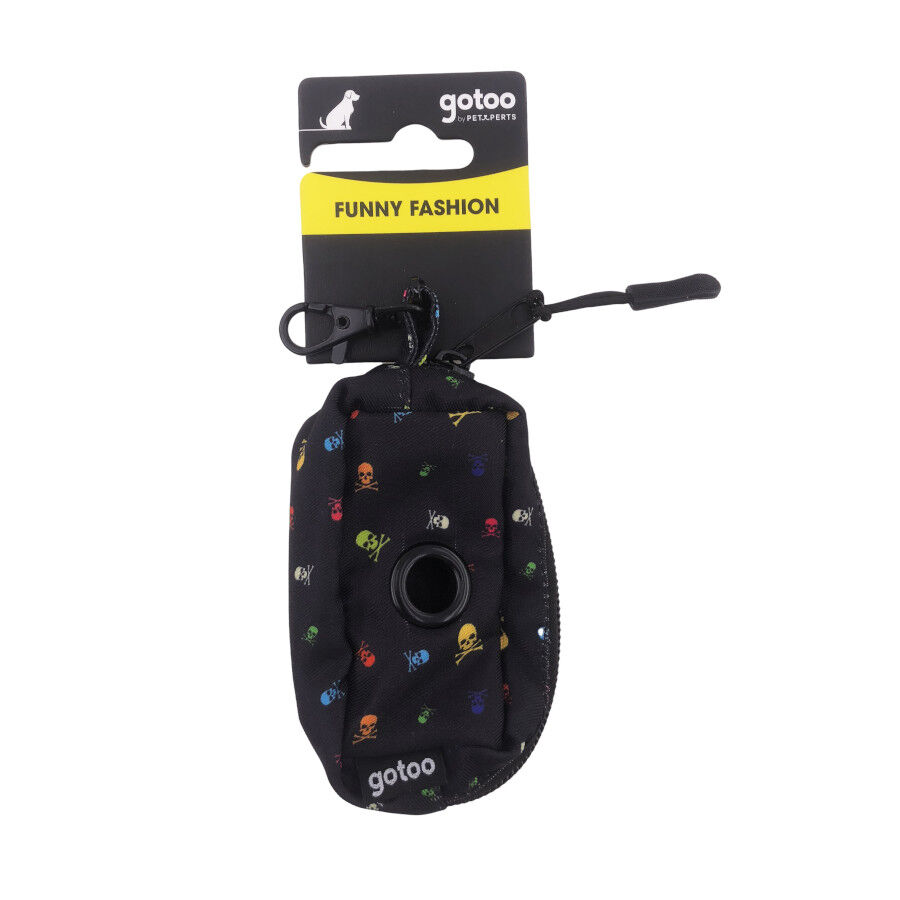 Gotoo Porta bolsas calavera negro para perros thumbnail