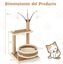 COSTWAY Torre para Gatos de Ratán, Árbol para Gatos de Interior con 3 Juguetes Colgantes, Árbol Rascador, Plataforma, Cama Espaciosa, Centro de Actividades con Tapete de Felpa (40 x 40 x 80 cm), , large indicador imagen numero 5