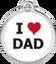 Placa identificativa Acero Inoxidable I love Dad Blanco para perros, , large indicador imagen numero 1