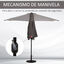 Outsunny Sombrilla 269x138x236 cm Parasol de Jardín con Manivela y Forma Semicircular para Exterior Terraza Patio Piscina Gris, , large indicador imagen numero 4