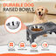 Nobleza Comedero Perro Elevado de 5 Alturas Ajustables, 1 x 800ml Comedero Bebedero Antigoteo, 1 x 1100ml Comedero Bebedero de Acero y 1 x 800ml Comedero Perro Antivoracidad, Gris, , large indicador imagen numero 4