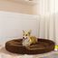 Vidaxl cama redonda acolchada marrón para perros, , large indicador imagen numero 2