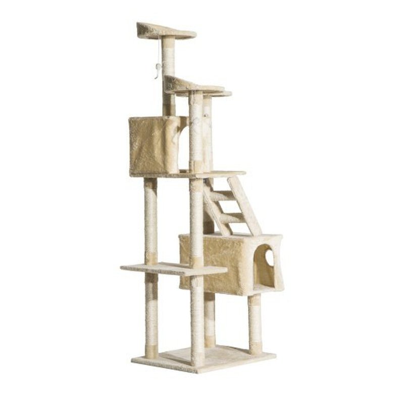 Rascador PawHut para gatos con árbol y poste color Beige, , large image number null