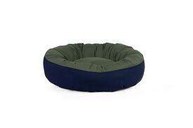 Gauty Cama Redonda Tela de sarga  Azul oscuro y verde para Perros y Gatos 