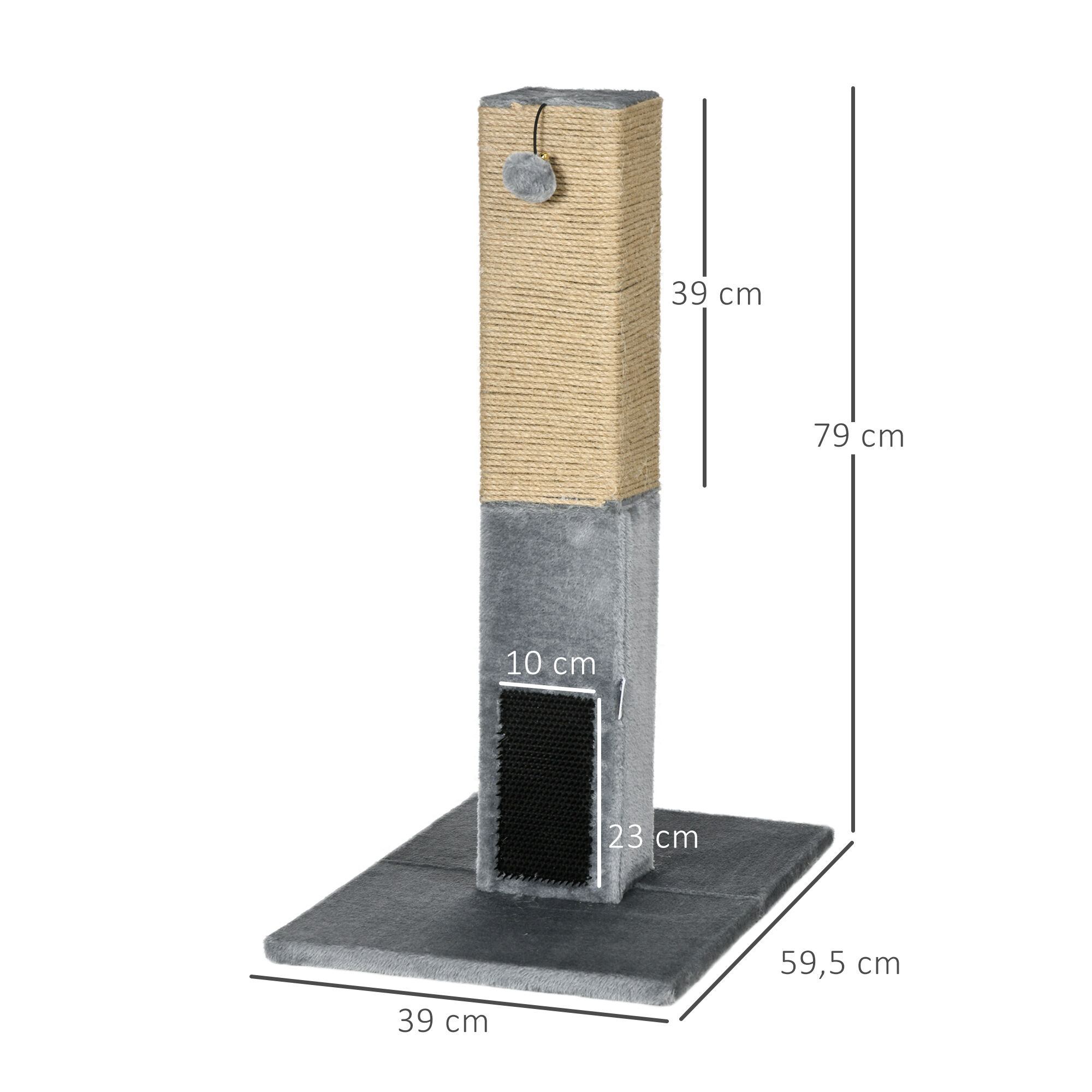 PawHut Poste Rascador Gris Gatos thumbnail