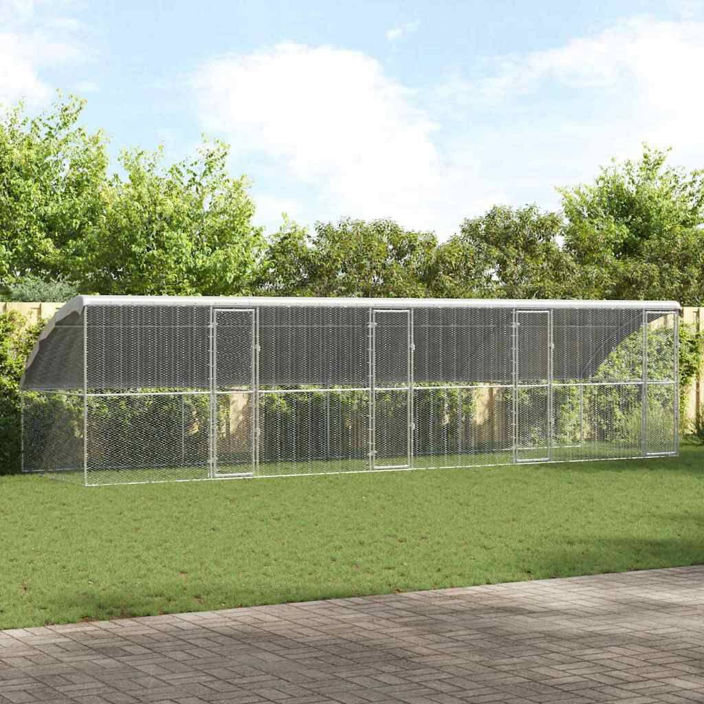 vidaXL Jaula para pollos Plateado 400 x 200 x 198.5 cm thumbnail