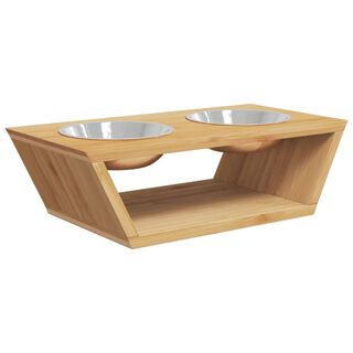 vidaXL Comederos altos para perros bambú 35,5x18x10,5 cm