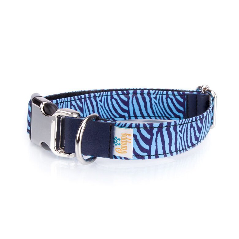 Collar Pamppy Funny Cebra Azul para perros color Multicolor, , large image number null