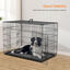 Nobleza - Jaula Metálica para Perros, 121x74x80.5cm,Jaula para Mascotas con 2 Puertas, Bandeja Base de Plástico Resistente a la Masticación y Asa de Transport - Negro, , large indicador imagen numero 3