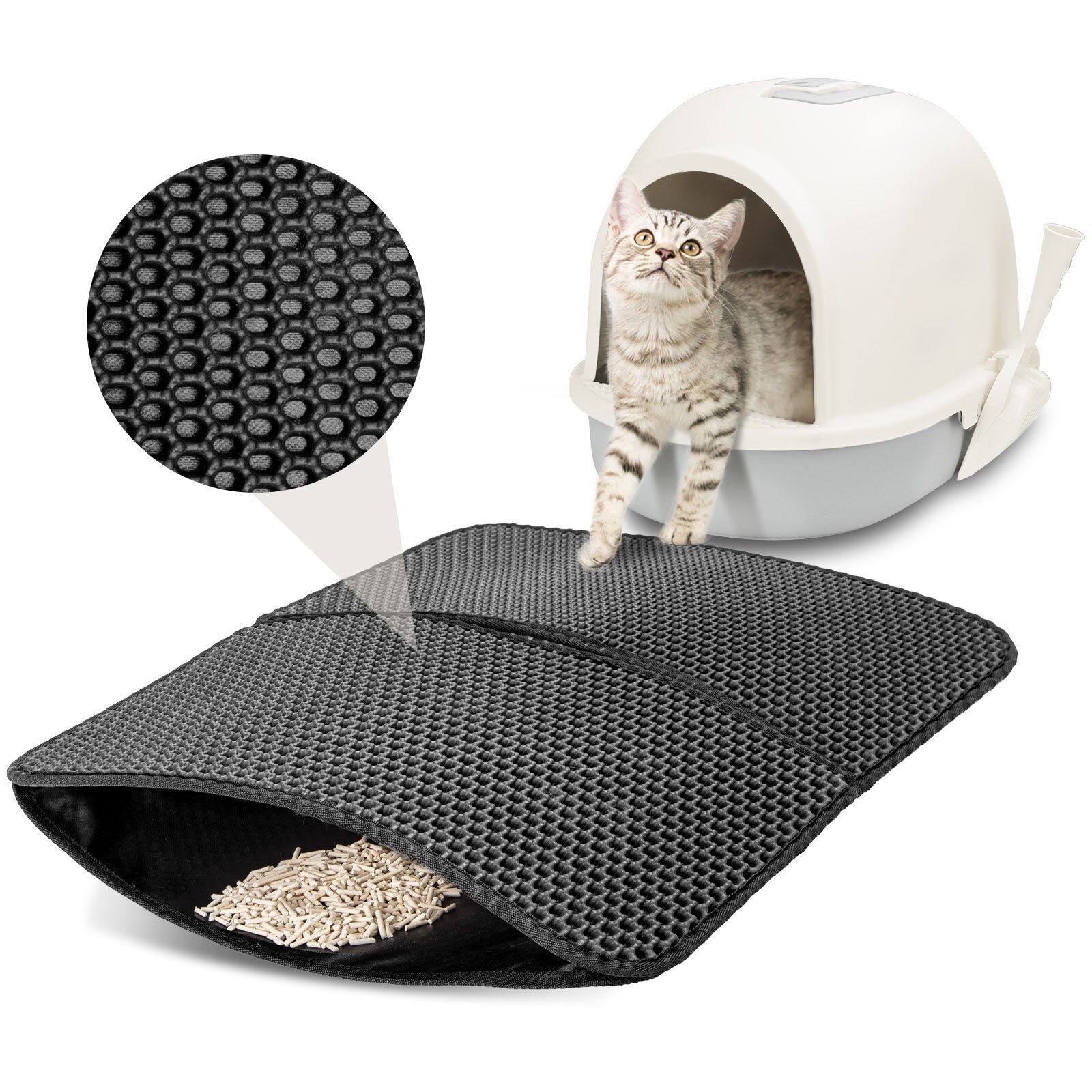 Nobleza Alfombrilla protectora para bandeja para gatos