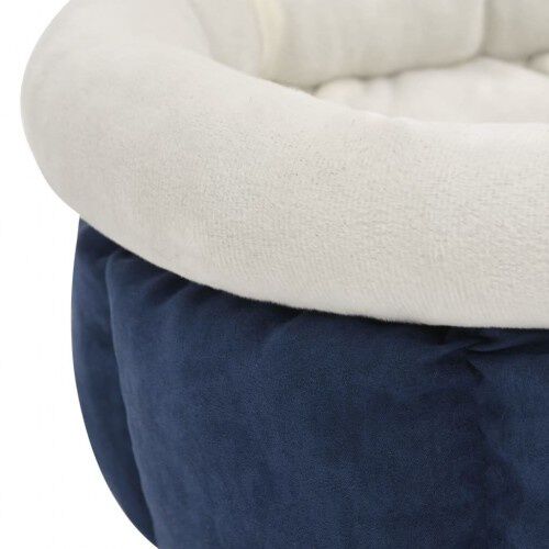 Vidaxl cuna redonda con coj&iacute;n azul para mascotas, , large Imagen numero 7
