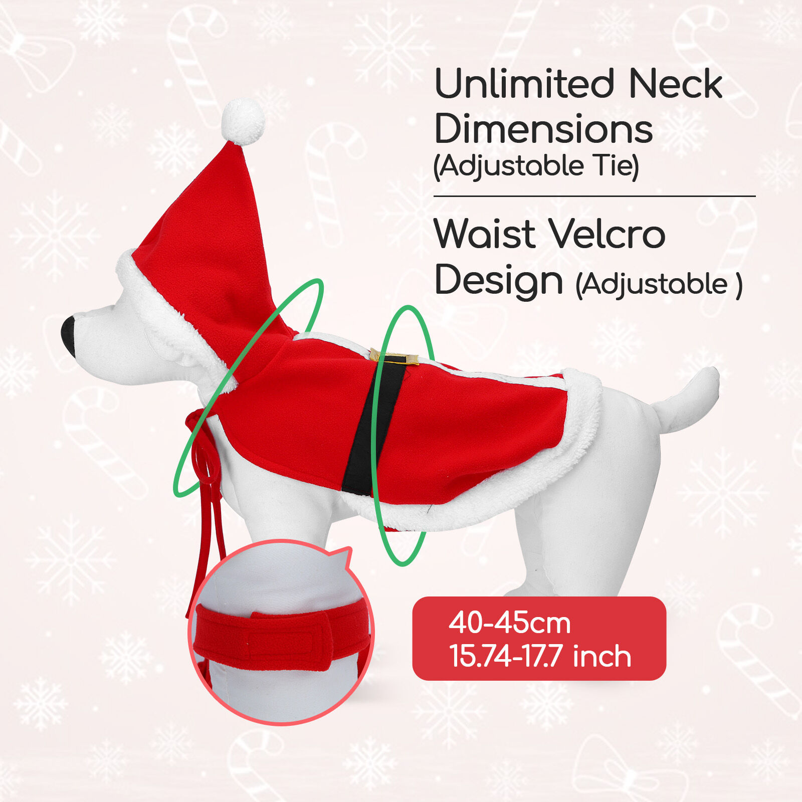 Nobleza Ropa de Navidad Papá Noel para perros pequeños y gatos thumbnail