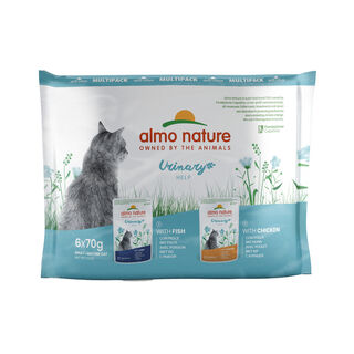 Almo Nature Urinary Help Pescado y Pollo sobre para gatos – Multipack 6