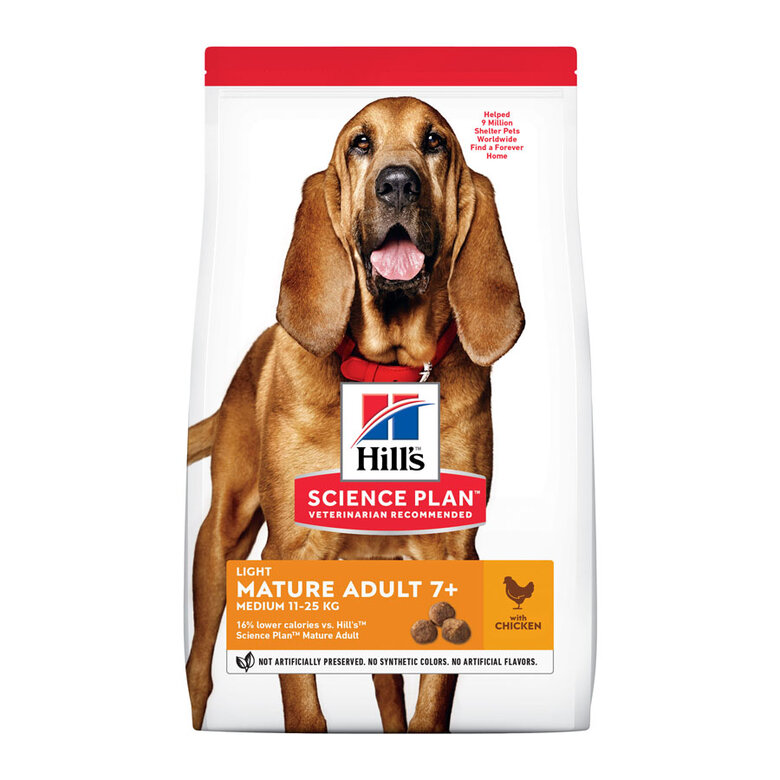 Hill's Science Plan Light Mature Adult 7+ Medium Pollo pienso para perros, , large image number null
