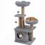 COSTWAY &Aacute;rbol Rascador para Gatos, Torre para Gatos con Percha Superior Acolchonada en Forma de Flor, Condominio y Cama, 2 Bolas Colgantes con Cascabel y Postes, Mueble Multinivel para Escalar (Gris), , large indicador imagen numero 1