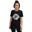 Mascochula camiseta mujer acuarela personalizada con tu mascota negra, , large indicador imagen numero 3