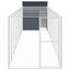 vidaXL Caseta perros con corral acero galvanizado gris 165x251x181 cm, , large indicador imagen numero 6
