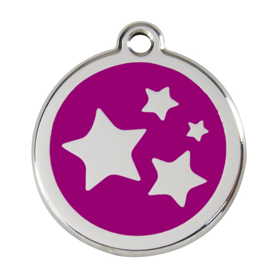 Placa identificativa Acero Inoxidable Esmalte Estrella Morado para perros, , large Imagen numero 1