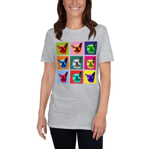Mascochula camiseta mujer warhol personalizada con tu mascota gris thumbnail