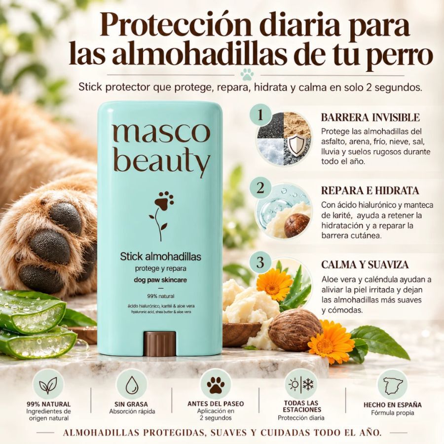 Stick Protector de Almohadillas para perros &middot; B&aacute;lsamo en barra para verano e invierno &middot; Protege del asfalto caliente, el fr&iacute;o, la nieve y la sal &middot; Repara, hidrata y calma las patas &middot; Con Karit&eacute;, Aloe Vera y &Aacute;cido Hialur&oacute;nico &middot; Efecto frescor &middot; 99% natural &middot; Hecho en Espa&ntilde;a, , large Imagen numero 5