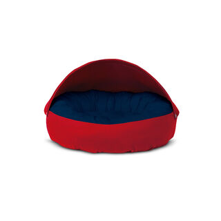 Gauty Cama Redonda Tela de sarga  Rojo y Azul oscuro para Perros y Gatos  