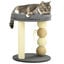 PawHut Árbol Rascador para Gatos Pequeño Torre para Gatos Centro de Actividades para Gatitos con Nido 4 Bolas y Poste de Sisal Carga 15 kg Ø40x48 cm Gris y Beige, , large indicador imagen numero 1
