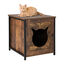 COSTWAY Mueble Arenero Gatos, Mueble Arenero para Gatos Baño Privado para Gatos con Entrada, Lavabo Oculto para Gato con Puerta, Estructura Metálica Interior Decorativa para Gatos Grandes & Pequeños, , large indicador imagen numero 1