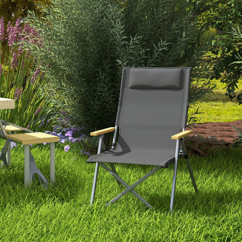 Outsunny Silla de Camping Gris thumbnail